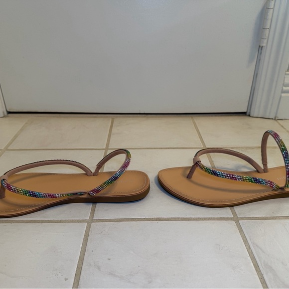Madden Girl Multi-Color Rhinestone Tan Sandals - Picture 2 of 5